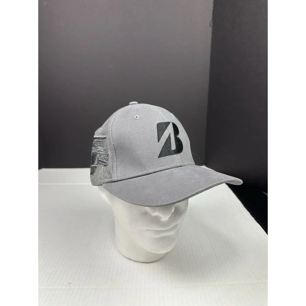 Bridgestone Hat Cap Mens Gray Strap Back Adjustable Dump Truck Image Dri Duck